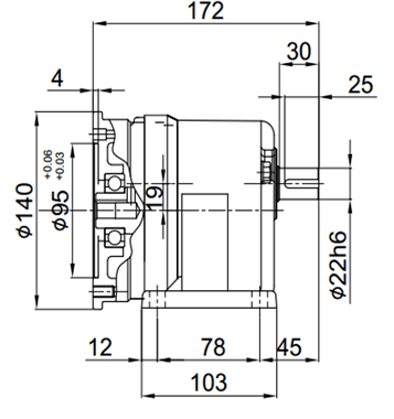 1/4 HP (0.2 kW) RK88IECH (Horizontal)