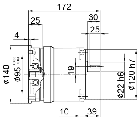 1/4 HP (0.2 kW) RK88IECV (Vertical)