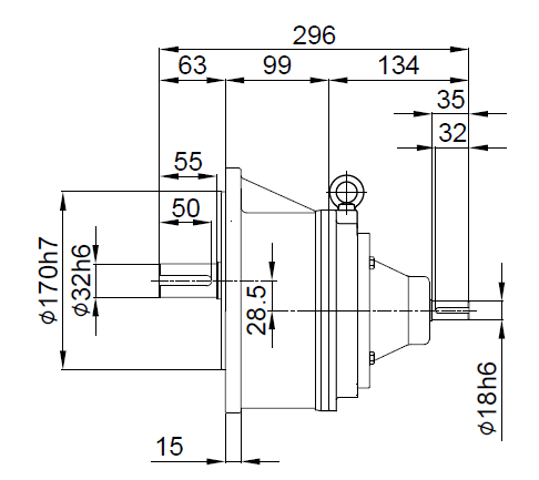 1 HP (0.75 kW) RK135LPV (Vertical)