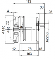 1/4 HP (0.2kW) RK88 IECH (Horizontal)