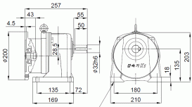 1.0 Hp (0.75 kW) RK135IECH (Horizontal)