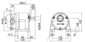 1/2 Hp (0.4 kW) RK105IECH (Horizontal)